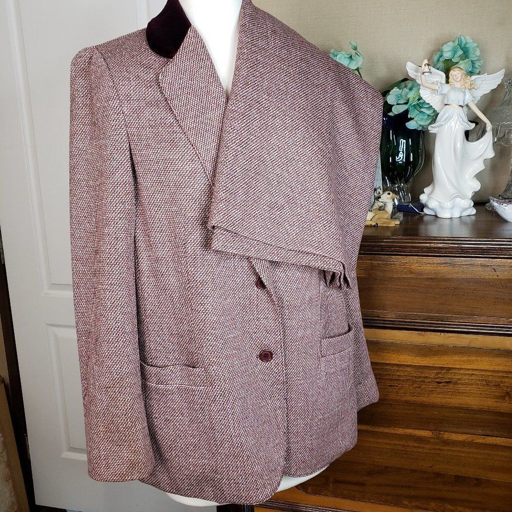 Vintage Union Made Burgundy Skirt Suit womens L large ILGWU NOS Set